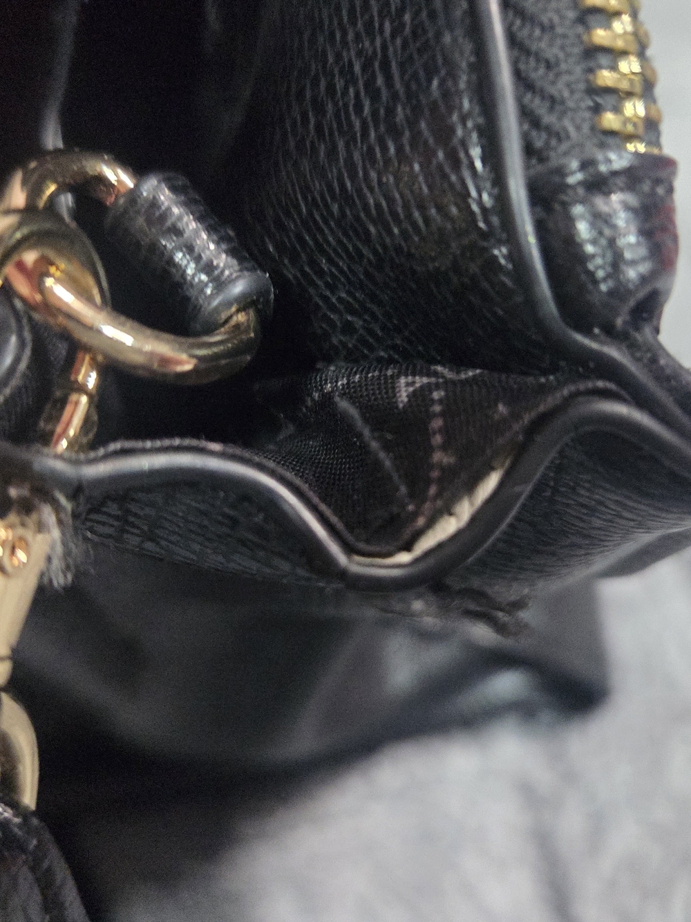 Aldo Black Crossbody Satchel with Gold-Tone Hardware - Picture 3 of 14